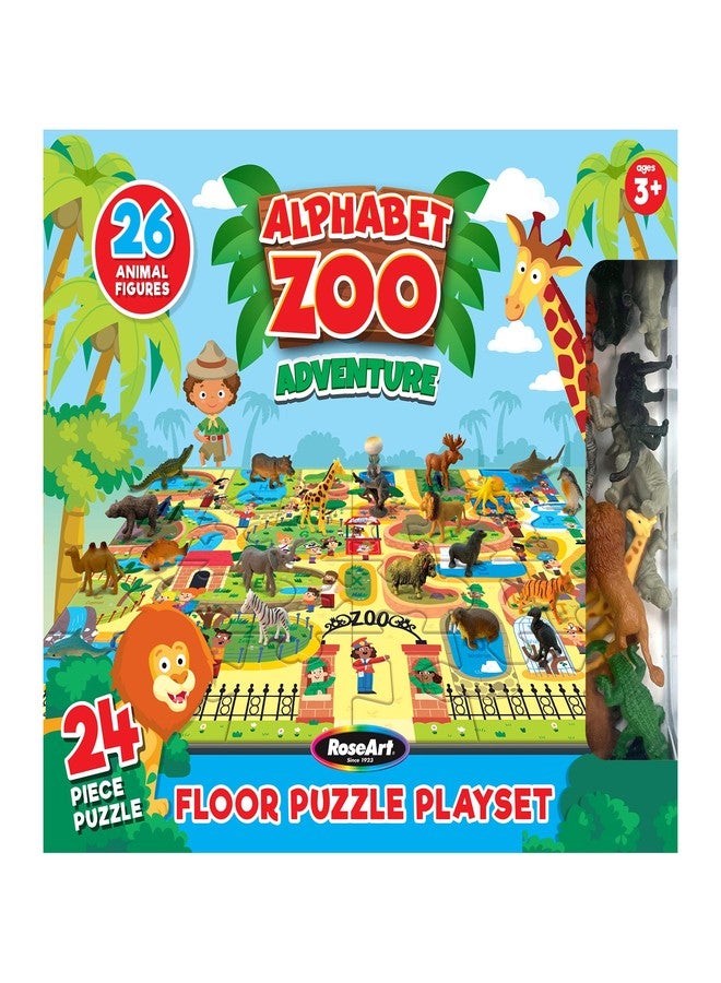RoseArt Kids Floor Puzzle Playset - Alphabet Zoo Adventure - 24 Piece Jigsaw Puzzle - Image 1